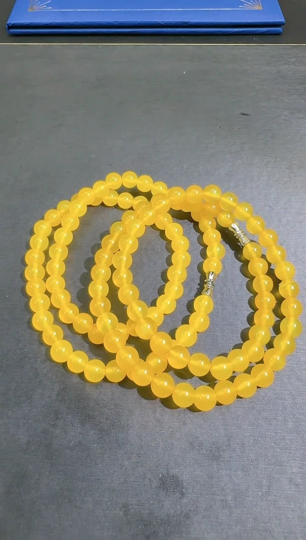 S728【福嘟嘟珠宝】牛黄宝玛瑙黄项链-卡8+-多样性只发一件