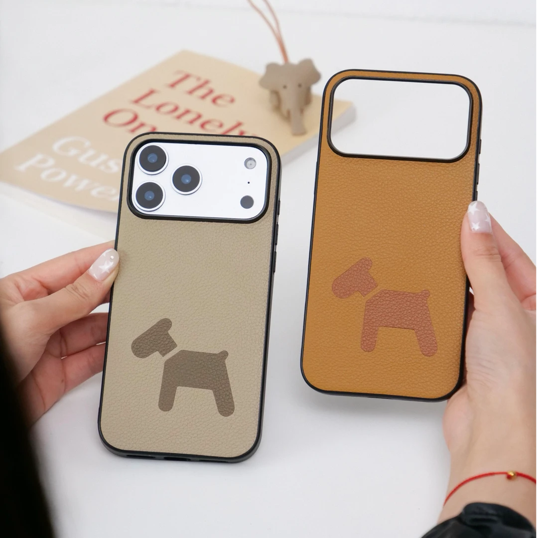 里面LM小木马手机壳定制适用于苹果17proMax保护ins风小众真皮