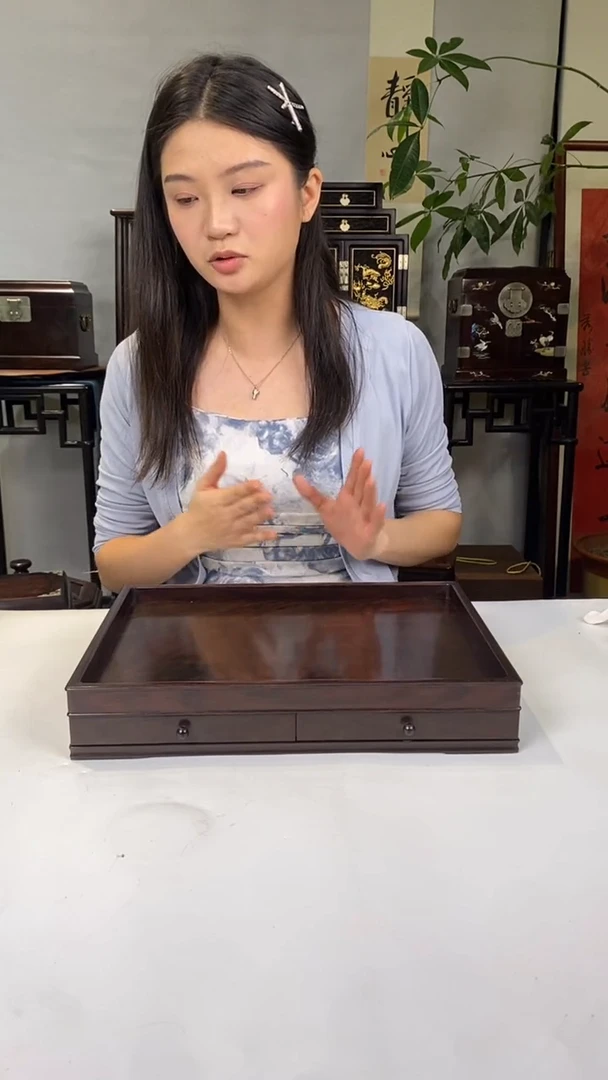 紫檀木类端景台h****8大红酸枝文盘