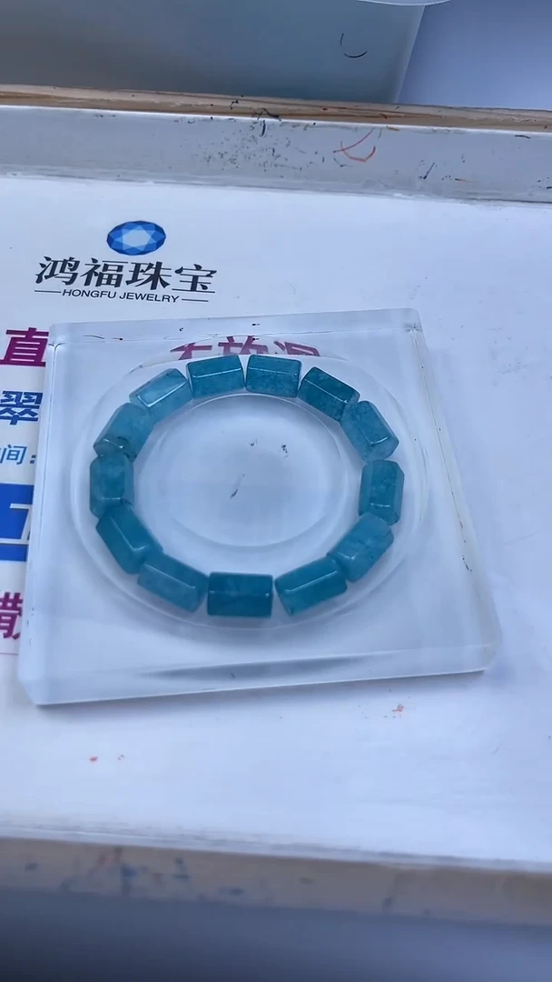 未镶嵌散珠碧玺A1744 蓝碧玺桶珠10*13mm2个5.8元