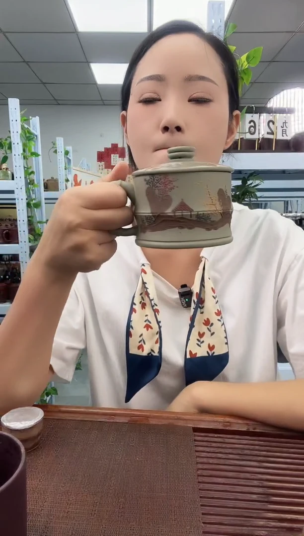 宜兴原矿紫砂全手工盖杯
