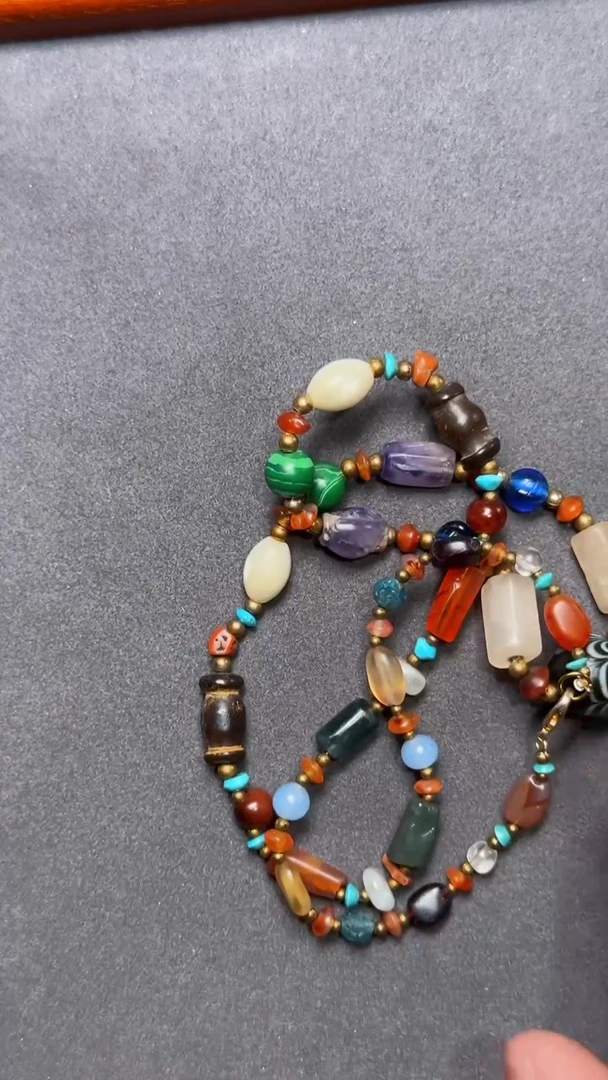 无非金属原子专属多彩拼接高古项链011