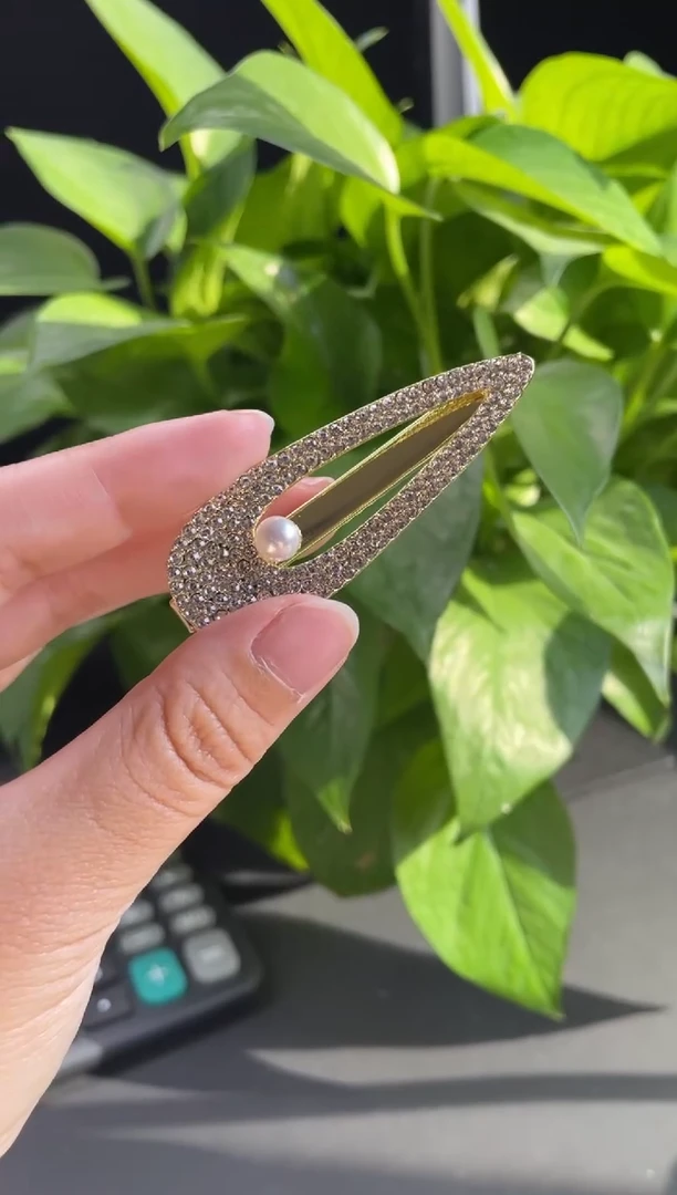 银S925镶嵌发饰淡水珍珠珍珠发夹时尚发夹（27）