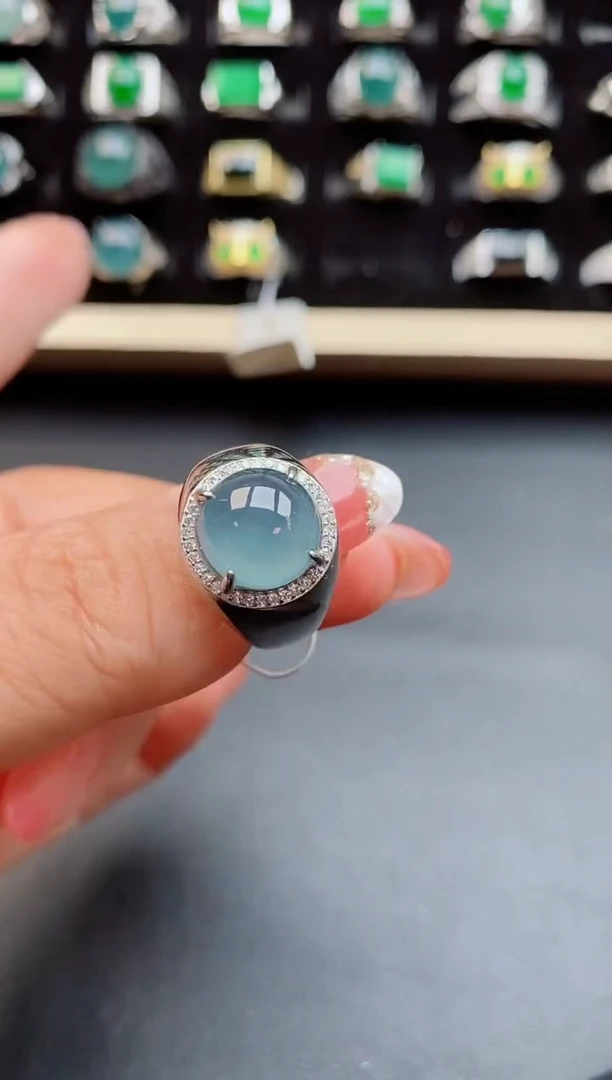 【闪购商品】翡翠戒指银S925镶嵌058055050