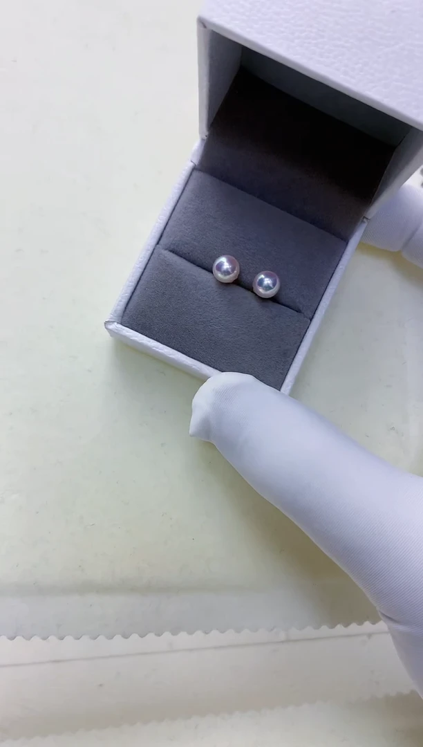 【闪购商品】海水珍珠饰品18K金镶嵌5-6素钉定制