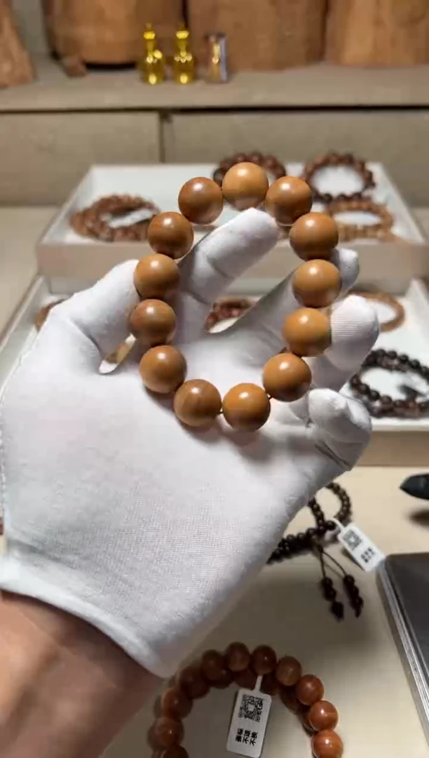 檀香木手串/手链微瑕 横纹1.8老山檀香