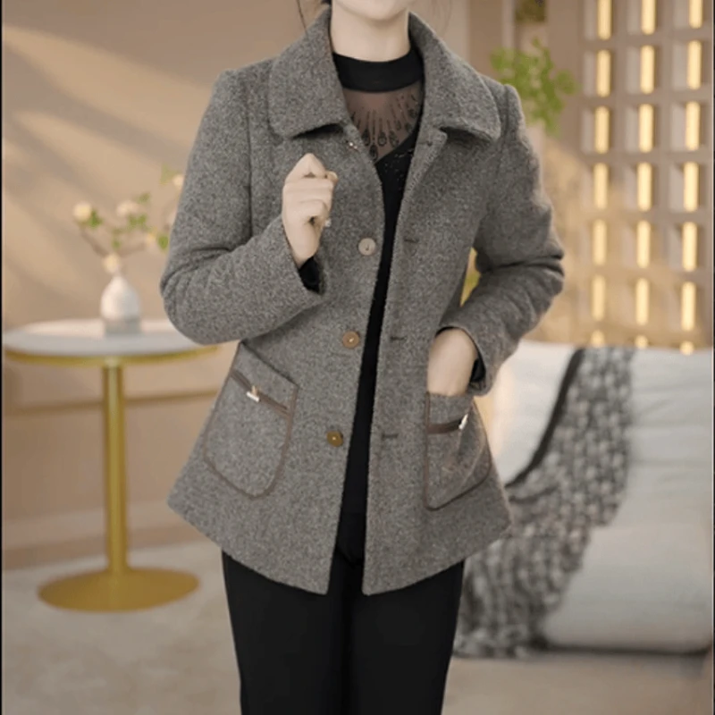 B882【西装】2025冬季新款时尚高端洋气修身显瘦加棉厚款西装外套