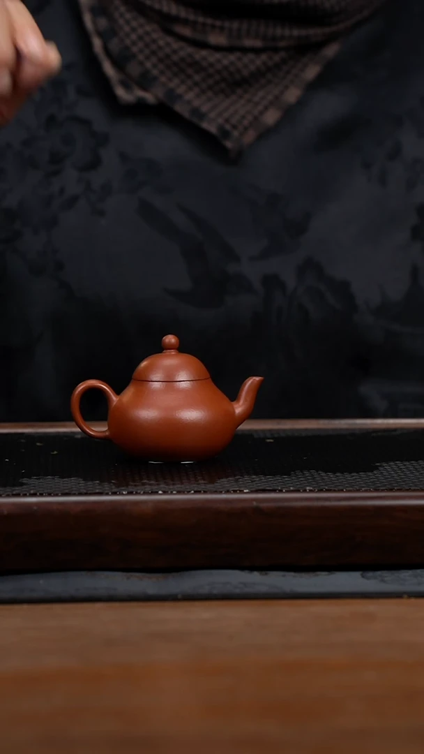 茶壶紫砂100cc黄龙山原矿朱泥梨形3