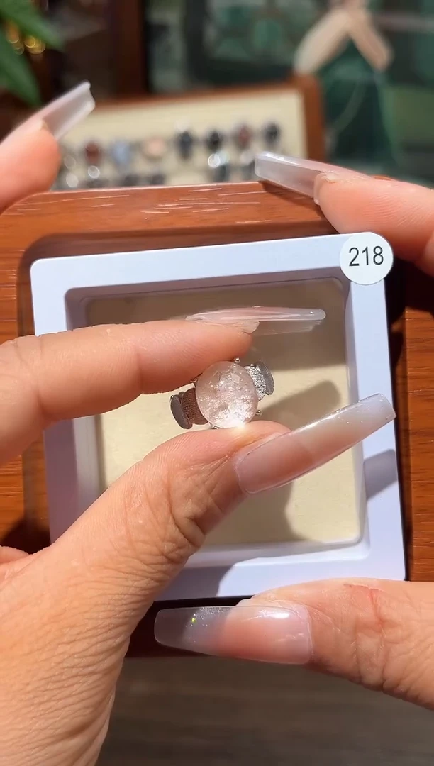 烟晶戒指银S925镶嵌定制