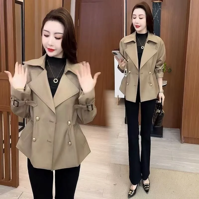 妈妈春秋外套2025新款洋气中老年女装大码短款风衣时尚气质女上衣