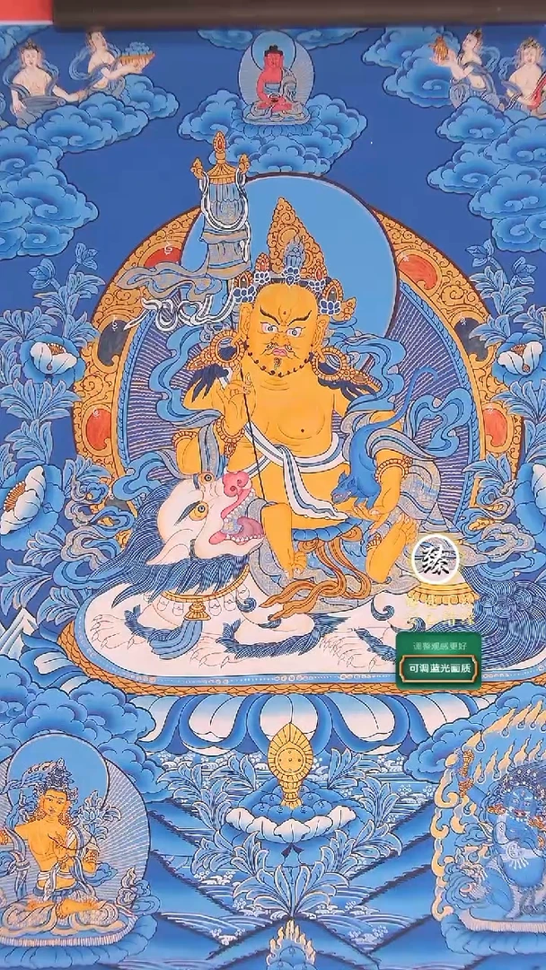 【闪购商品】卷轴画纯手绘蓝唐财宝天60*45画芯