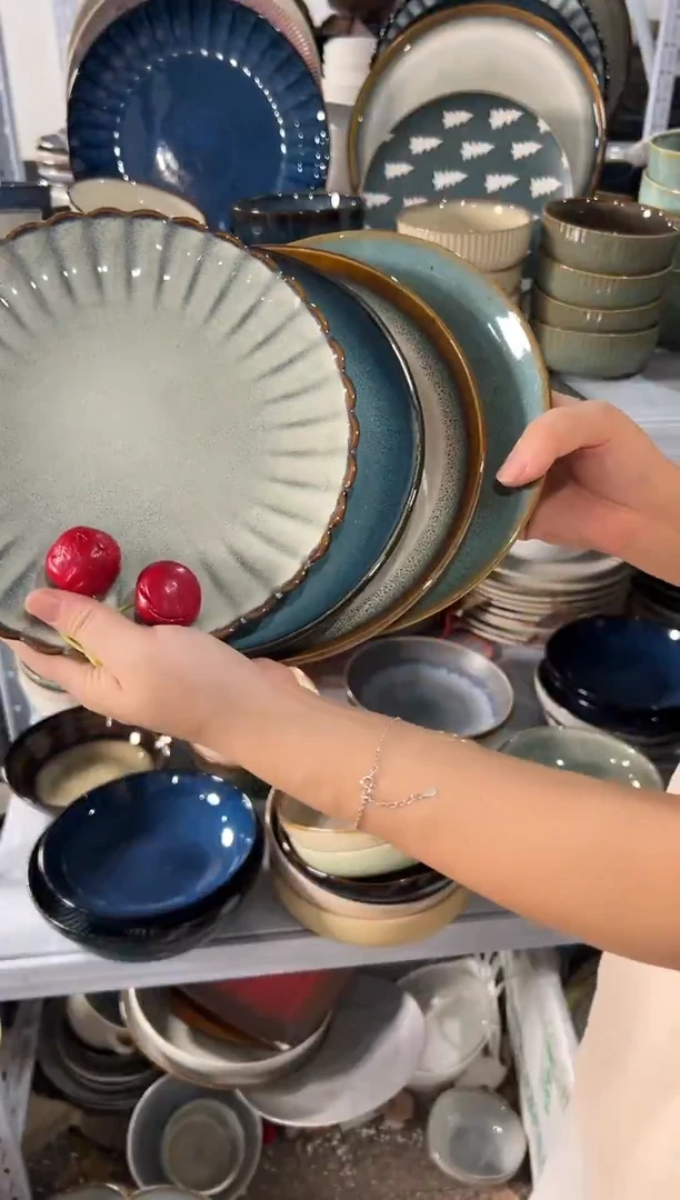 陶瓷外贸尾货瑕疵满20包邮X4 小盘组合