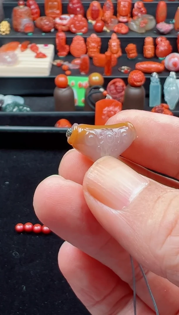 未镶嵌三通南红玛瑙乌****！三通