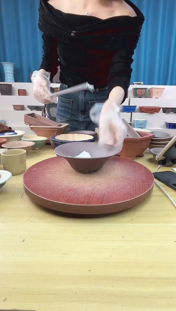 紫砂花盆浅草紫砂花盆微瑕