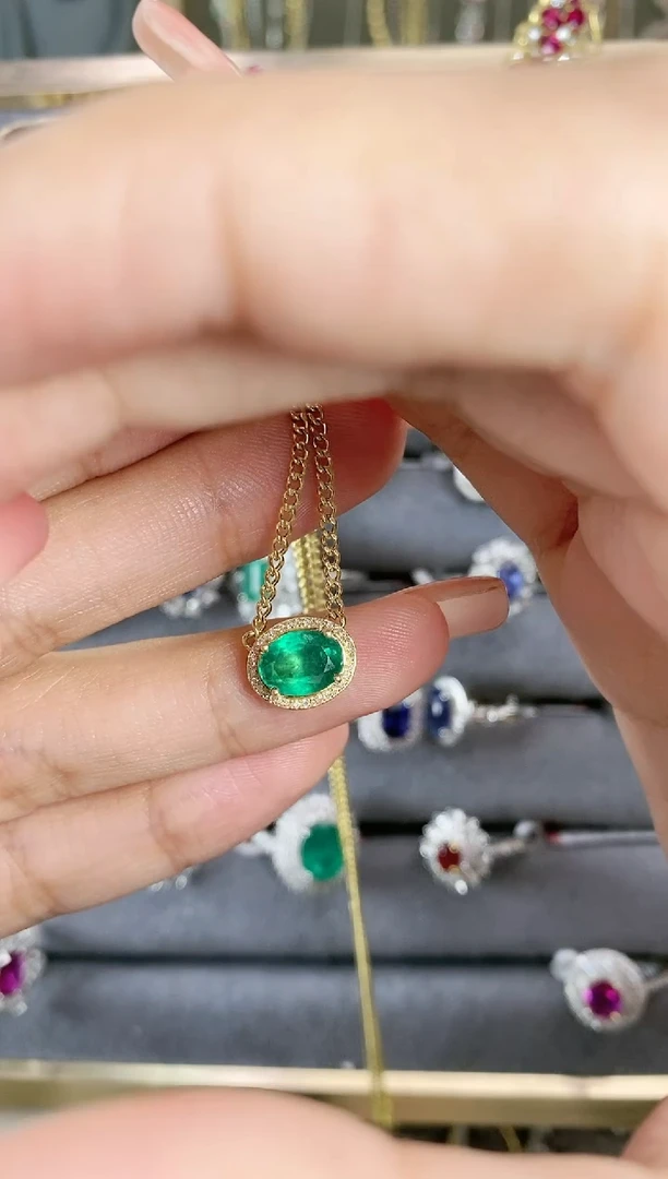 项链18K金镶嵌祖母绿·