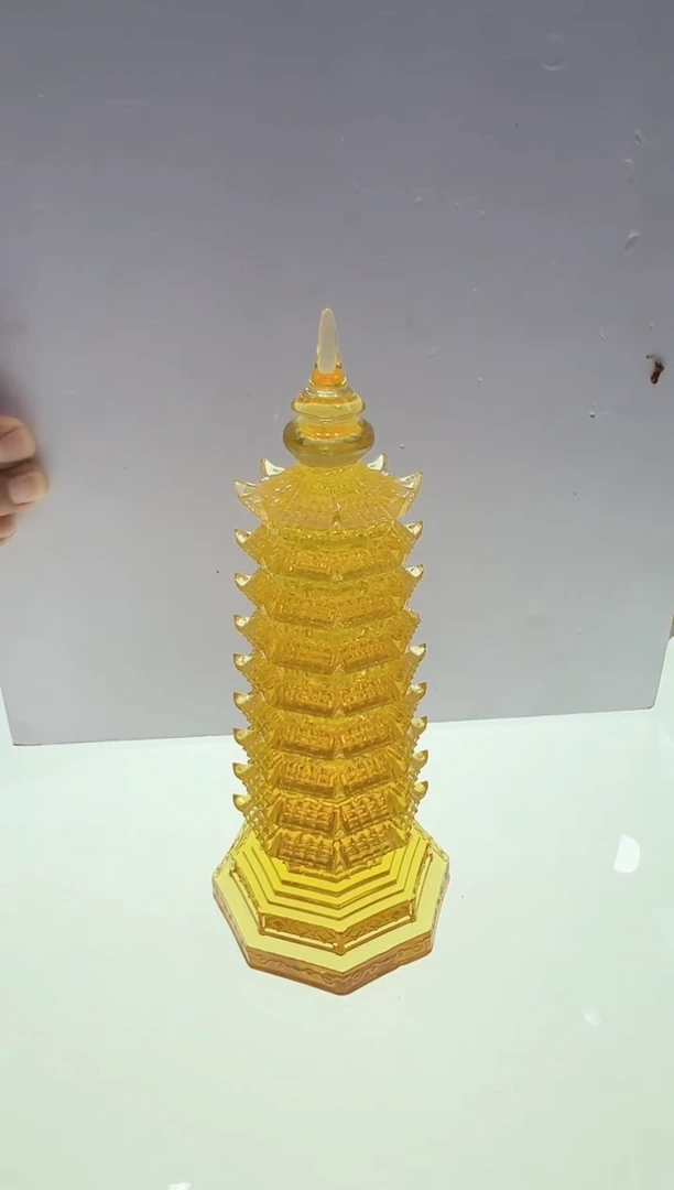 【闪购商品】泥塑古法琉璃18cm文昌塔摆件