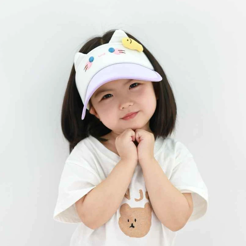 儿童遮阳帽夏季大帽檐宝宝空顶帽男女童卡通渔夫帽防紫外线太阳帽
