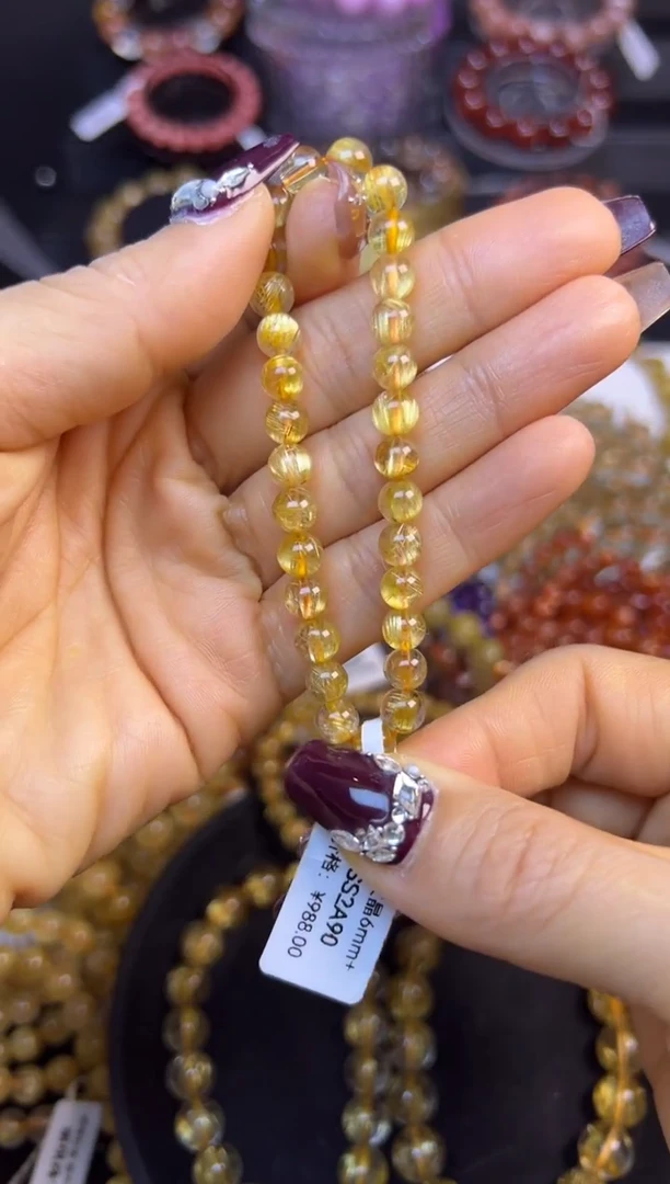 未镶嵌手串水晶金发晶6.2mm