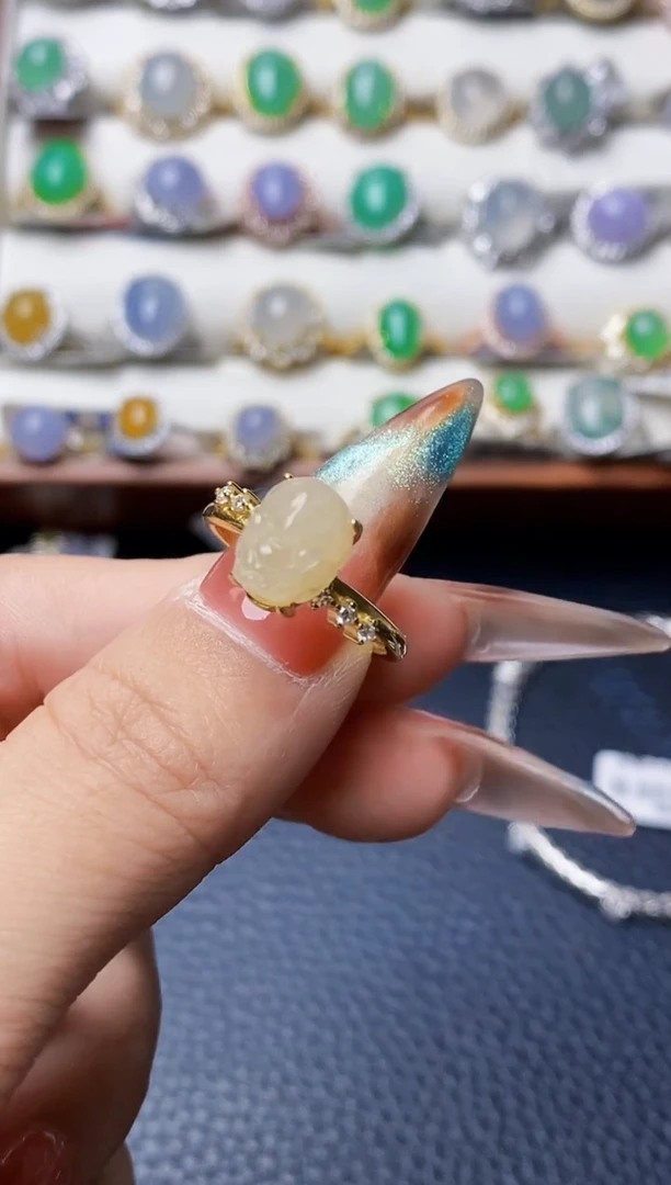 银S925镶嵌戒指翡翠2051