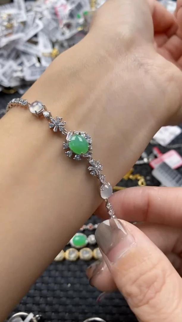 翡翠戒指银S925镶嵌333---1