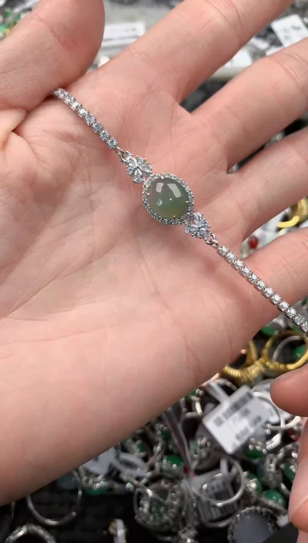 银S925镶嵌戒指翡翠6                        1