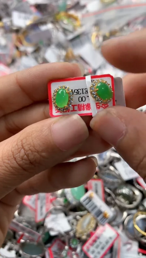 银S925镶嵌戒指翡翠10                   4