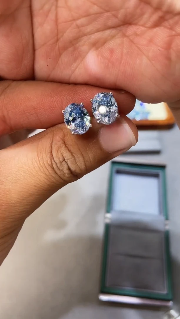 海蓝宝石耳坠银S925镶嵌.....