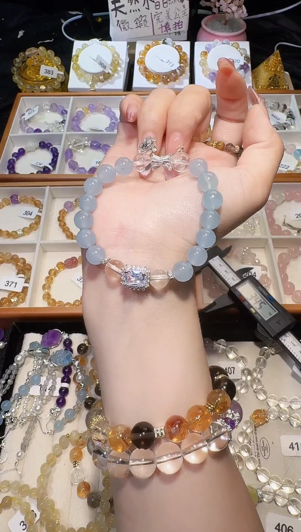 水晶手串未镶嵌天然白水晶手串