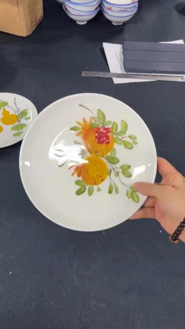 景德镇手绘釉中彩（食品级）平盘