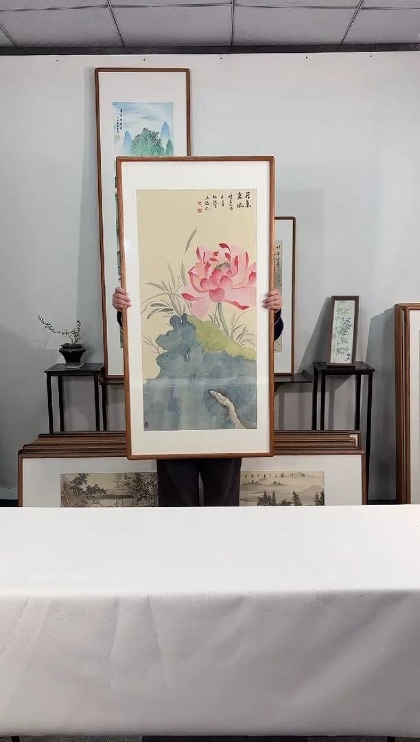 国画手绘*荷气熏风*62*122cm