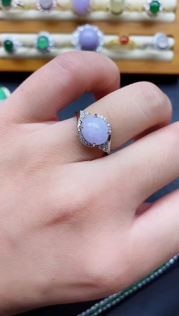 银S925镶嵌戒指翡翠1