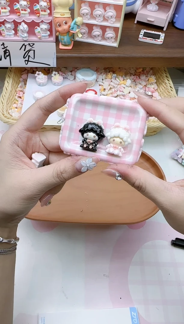 树脂定制小卡黑白小羊50个混装