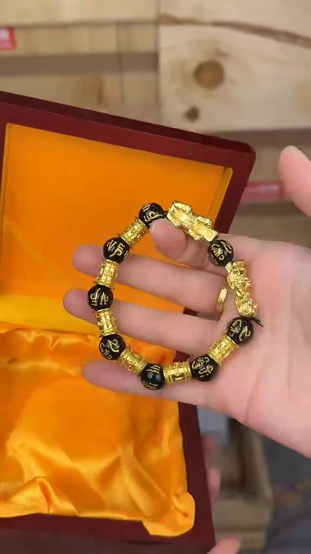 品茗文玩阁貔貅金手串链接@@YS1778