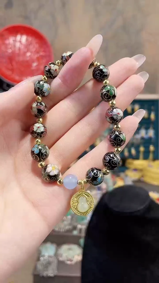 非遗手工景泰蓝手串1.0黑色