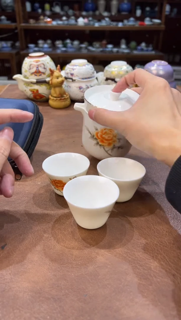 真的很便宜超好看会开片的旅行茶具