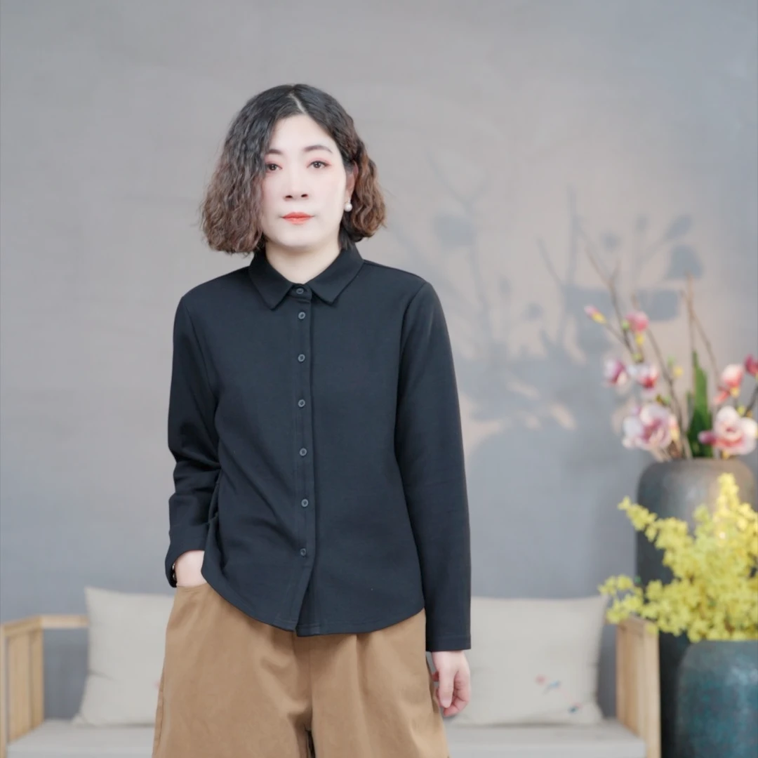 【悦兮】2025春季新款洋气气质百搭文艺休闲时尚上衣显瘦女衬衫2501