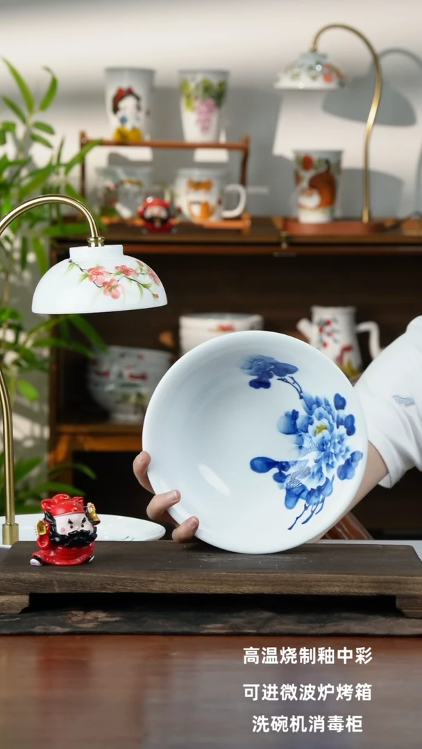 景德镇手绘釉中彩（食品级）汤碗