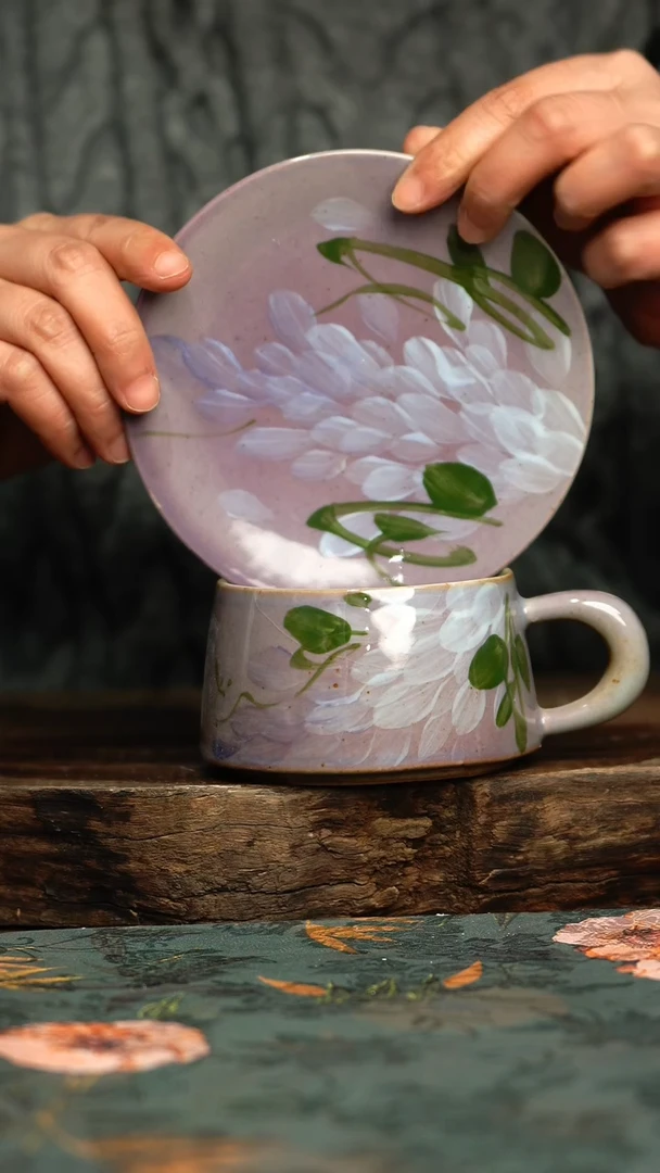 【闪购商品】杯釉下彩手工手绘同款陶器