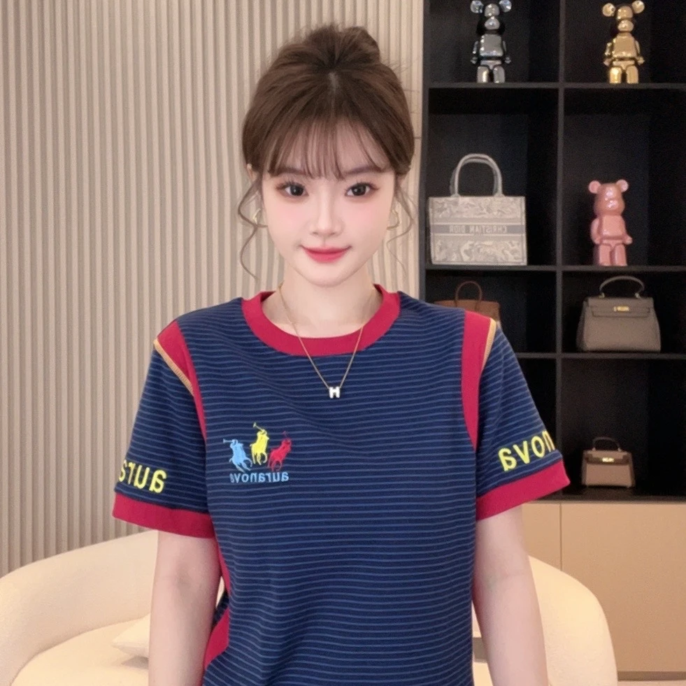 珊珊SOYFSD-2024年新款上衣时尚圆领百搭套头显瘦修身C193