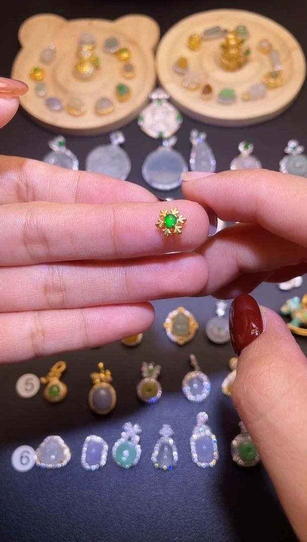 吊坠(不含链)银S925镶嵌翡翠1