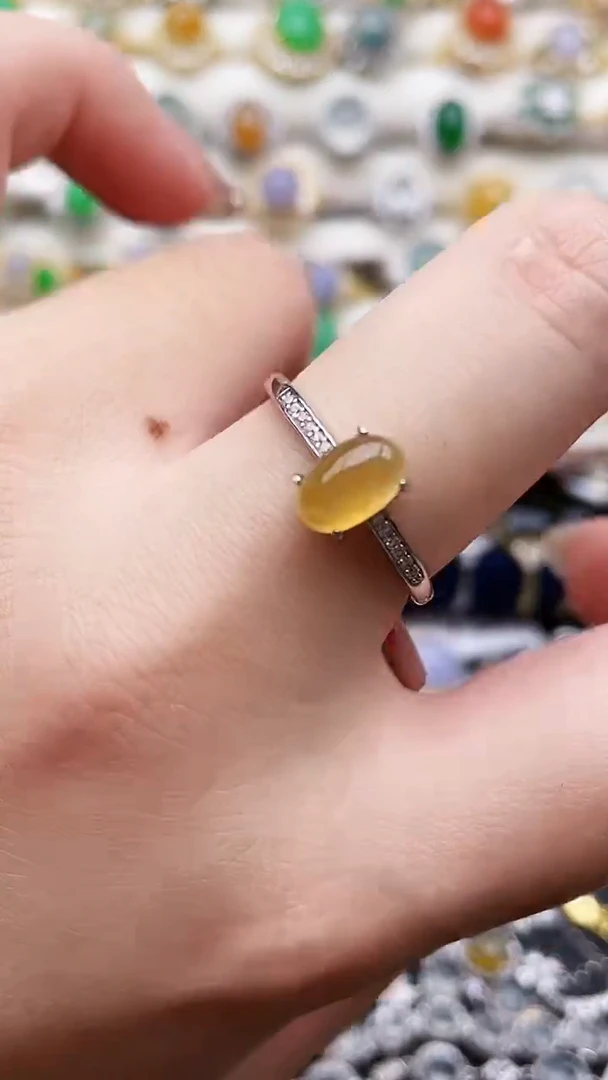 银S925镶嵌戒指翡翠75