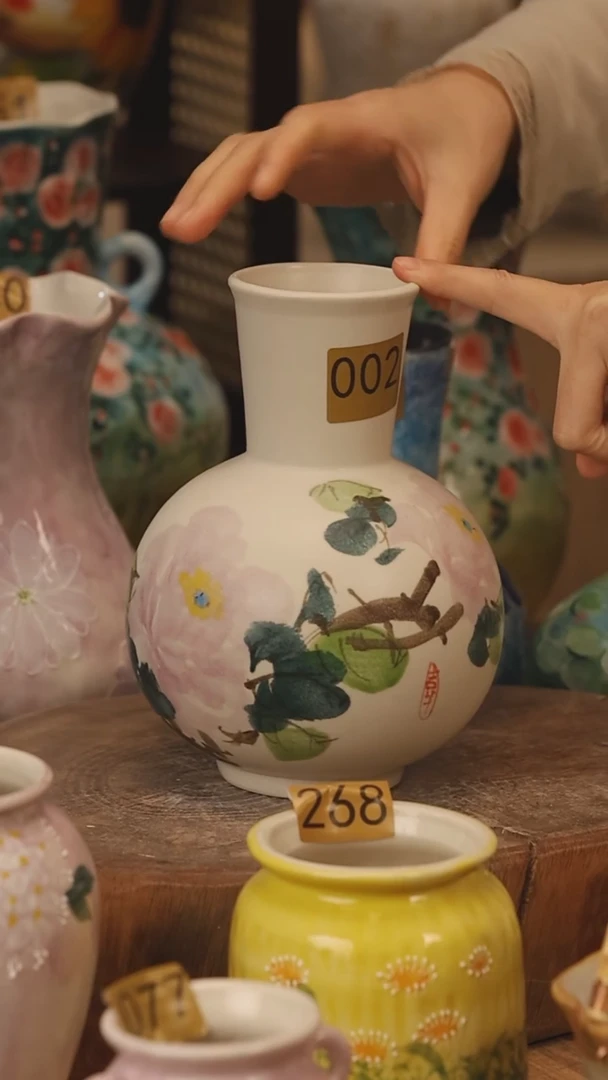 陶瓷景德镇设计师手作花器摆件侘寂风@M002@