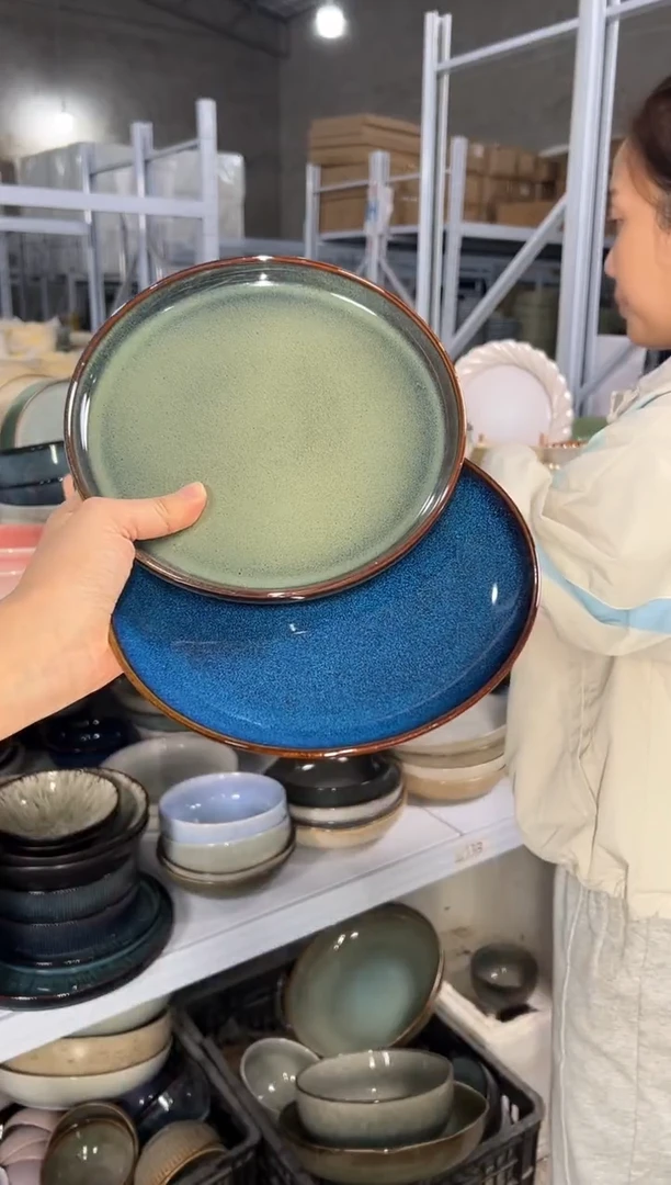 陶瓷外贸尾货瑕疵满20包邮X2小盘8英寸20厘米左右