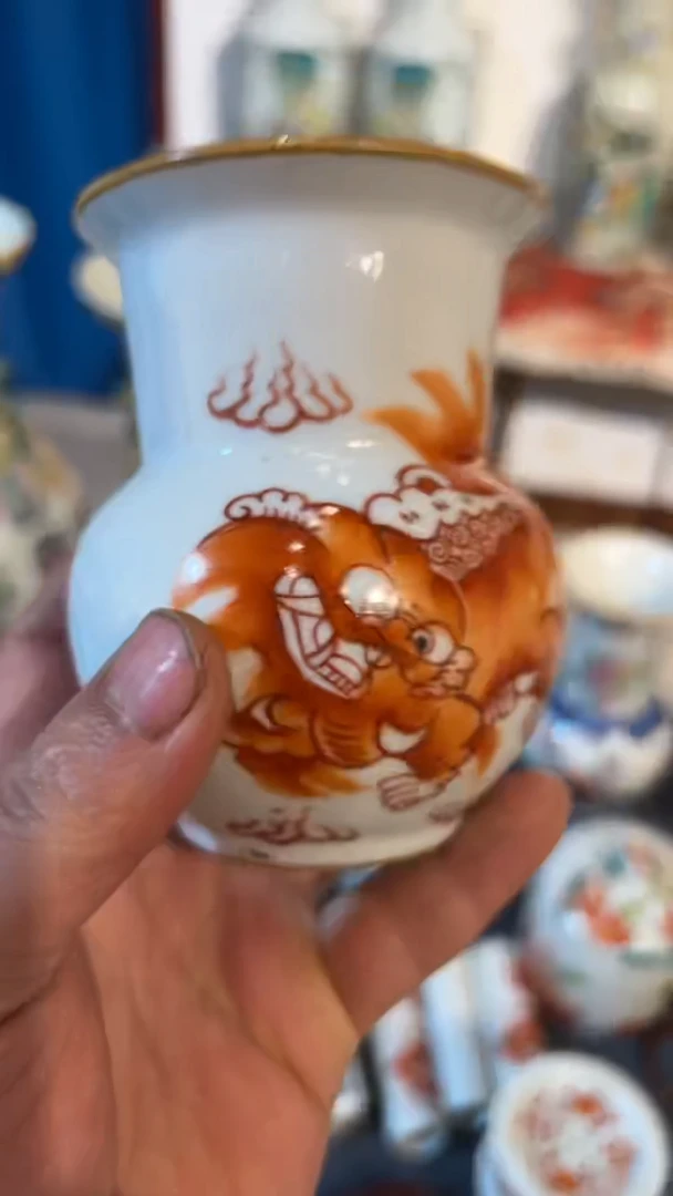 摆件瓷摆件瓷摆件狮子扎斗