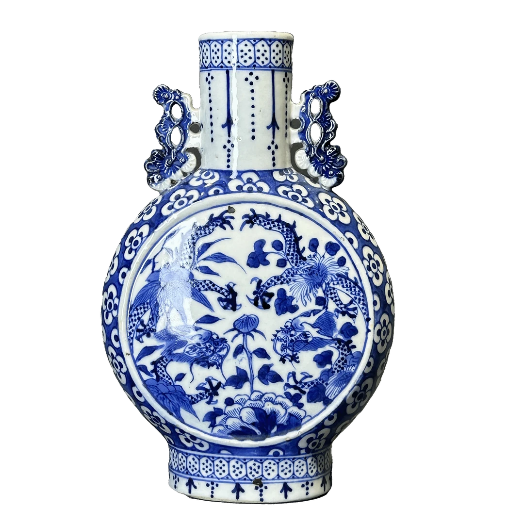 25020974x青花双龙穿花纹抱月瓶