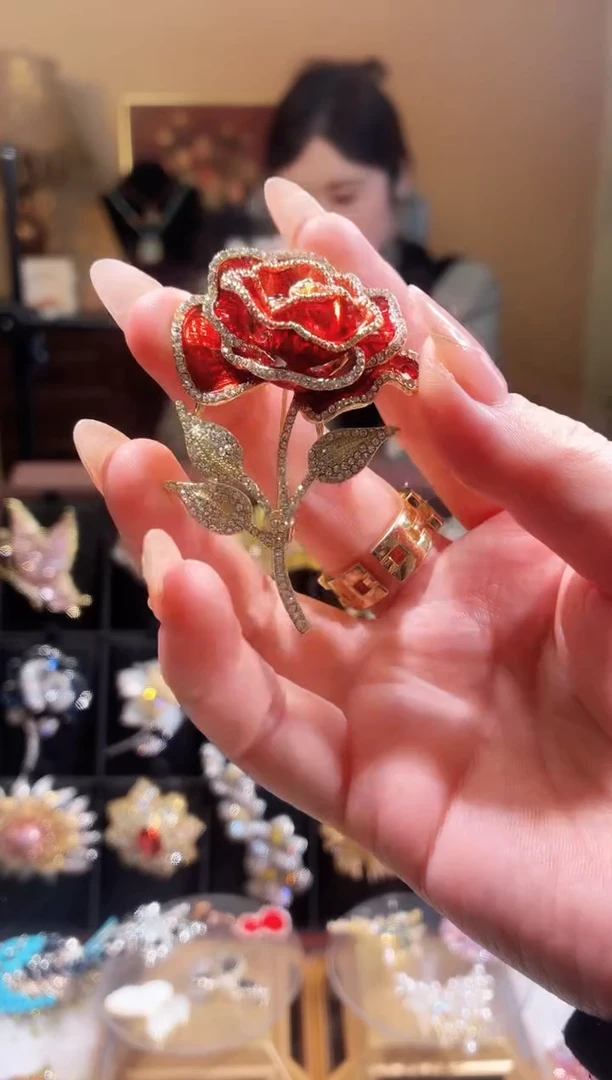 合成立方氧化锆铜合金红色玫瑰