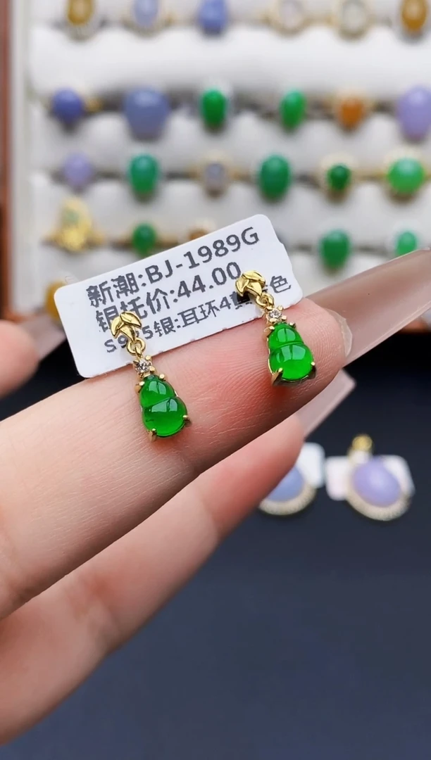 银S925镶嵌戒指翡翠0325