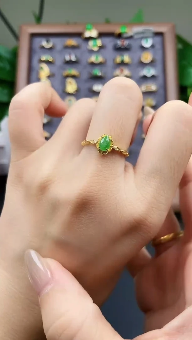 银S925镶嵌戒指翡翠21