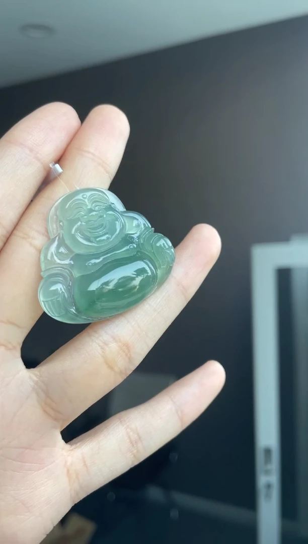 吊坠(不含链)未镶嵌翡翠清**璃天然缅甸A货翡翠