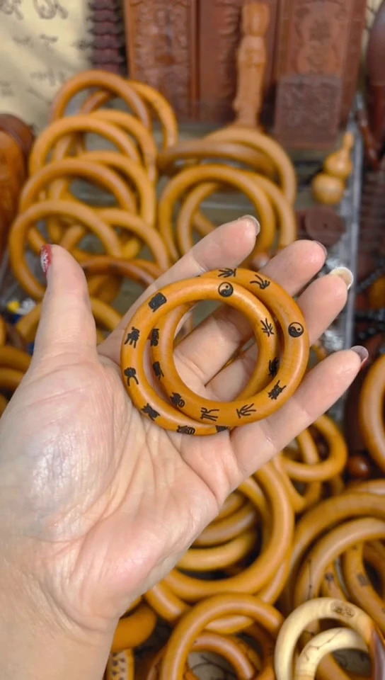 【闪购商品】枣木木雕乾坤圈40圈口一物一拍